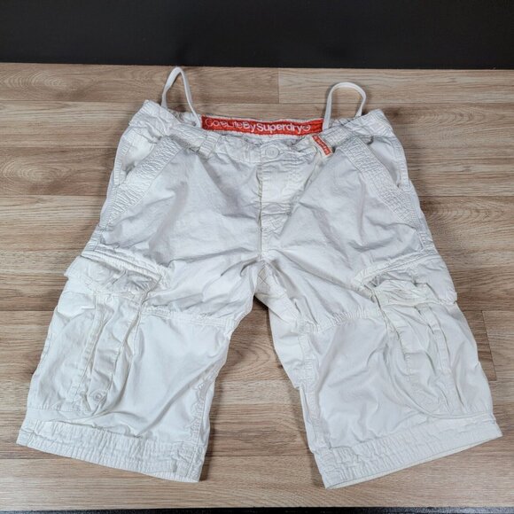 Superdry Other - Superdry Cargo Shorts Mens Size M White Orange Corelight Pocket MS7IT130